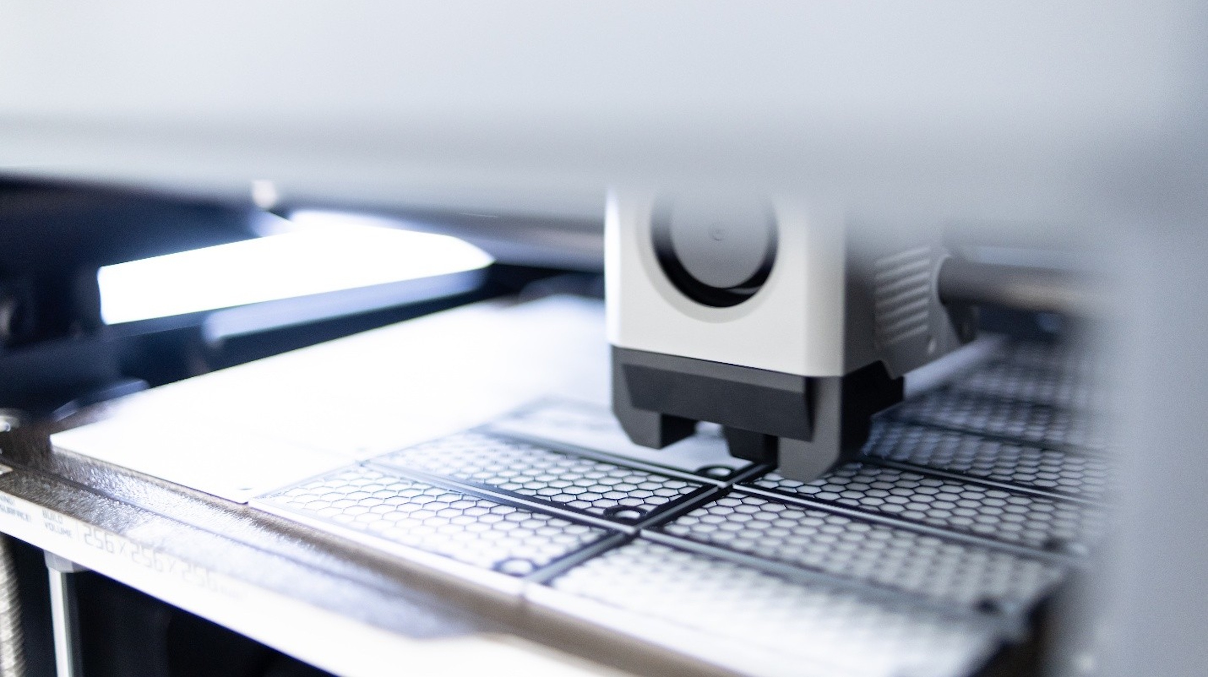Closeup of a 3D printer